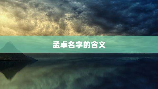 孟卓名字的含义