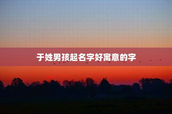 于姓男孩起名字好寓意的字