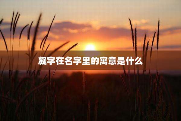 凝字在名字里的寓意是什么