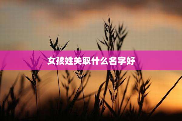 女孩姓关取什么名字好