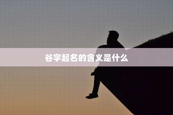 谷字起名的含义是什么