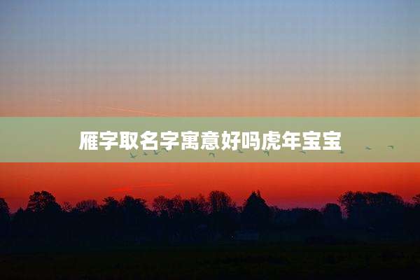 雁字取名字寓意好吗虎年宝宝