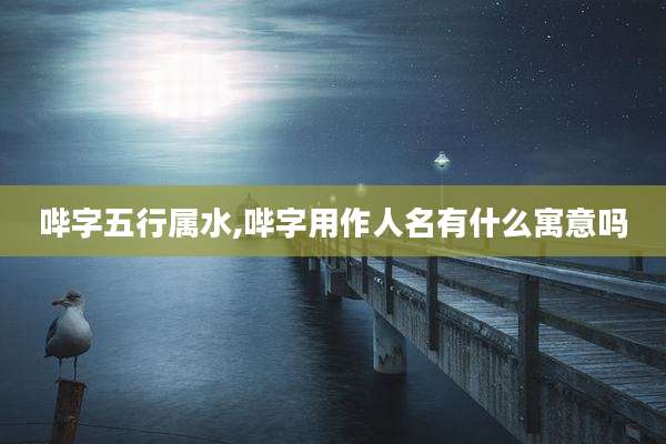 哔字五行属水,哔字用作人名有什么寓意吗