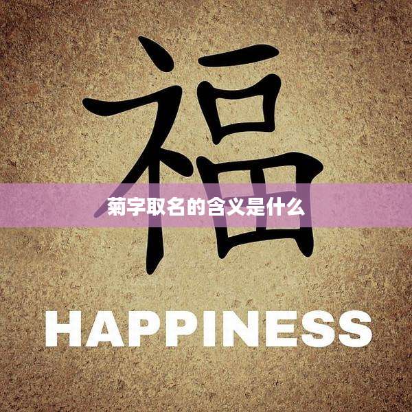 菊字取名的含义是什么