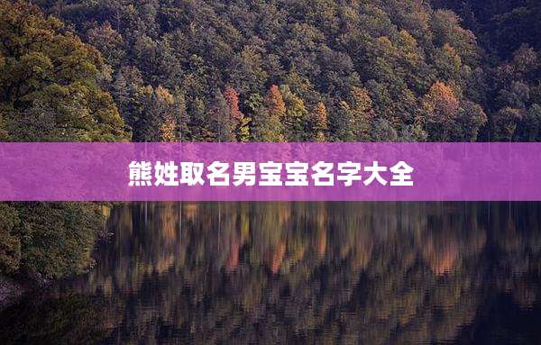 熊姓取名男宝宝名字大全