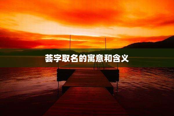荟字取名的寓意和含义