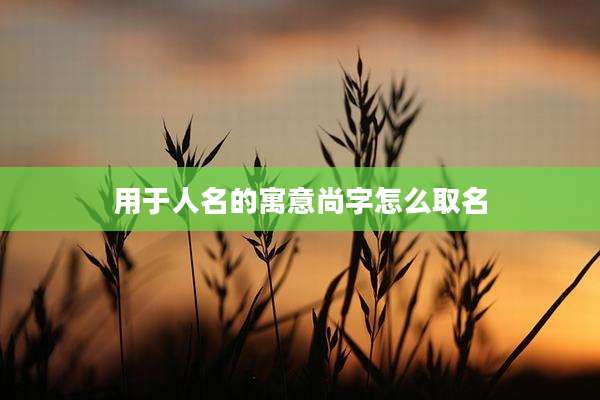 用于人名的寓意尚字怎么取名