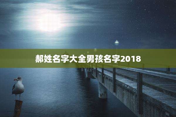郝姓名字大全男孩名字2018