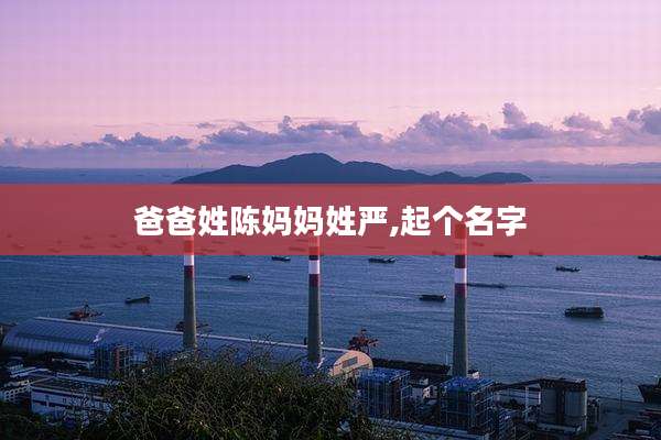 爸爸姓陈妈妈姓严,起个名字