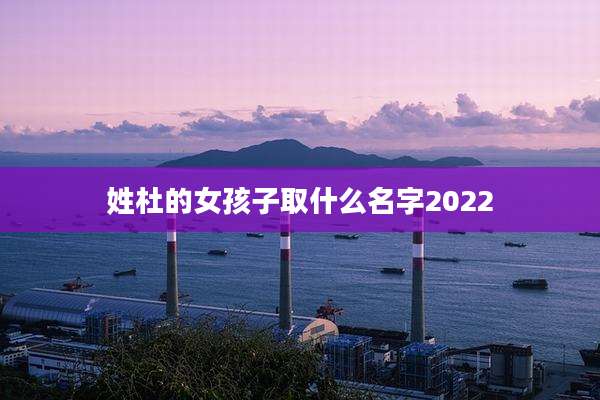 姓杜的女孩子取什么名字2022