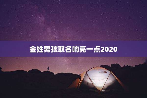 金姓男孩取名响亮一点2020