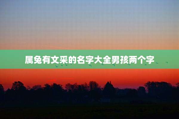 属兔有文采的名字大全男孩两个字