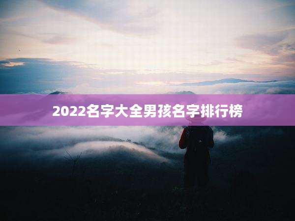 2022名字大全男孩名字排行榜