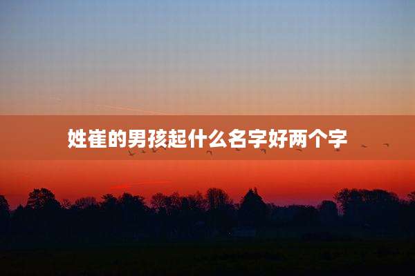 姓崔的男孩起什么名字好两个字