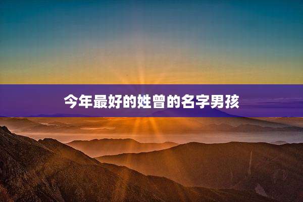今年最好的姓曾的名字男孩
