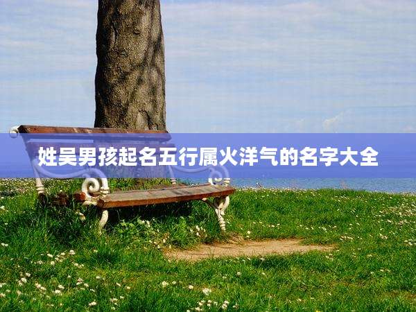 姓吴男孩起名五行属火洋气的名字大全