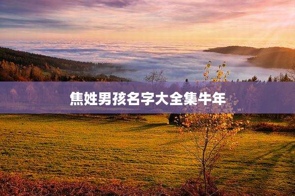 焦姓男孩名字大全集牛年