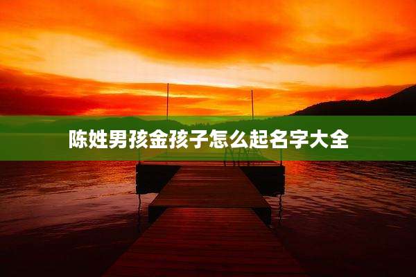 陈姓男孩金孩子怎么起名字大全