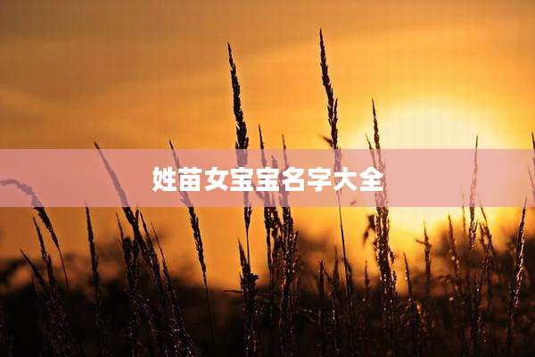 姓苗女宝宝名字大全