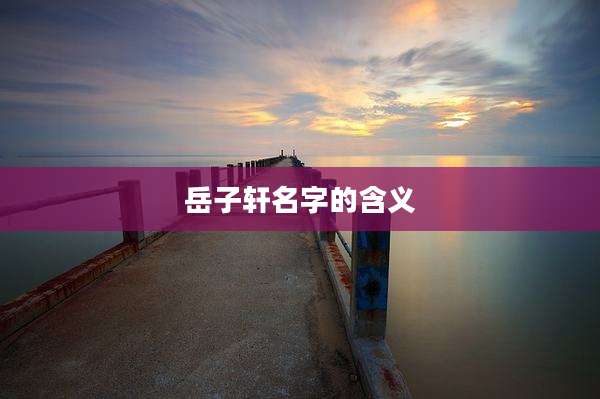 岳子轩名字的含义