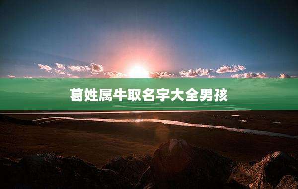 葛姓属牛取名字大全男孩