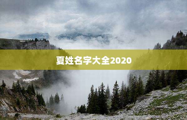 夏姓名字大全2020