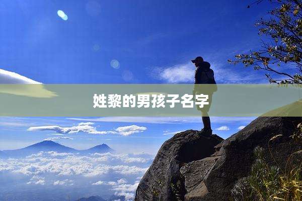 姓黎的男孩子名字