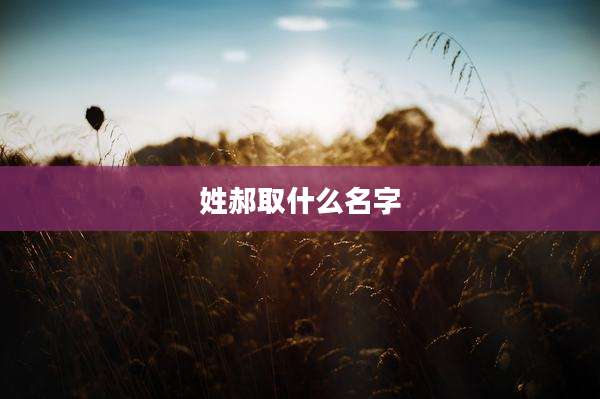 姓郝取什么名字