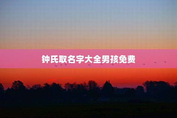 钟氏取名字大全男孩免费