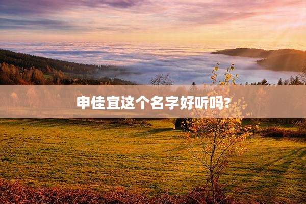 申佳宜这个名字好听吗?