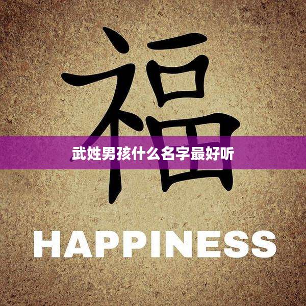 武姓男孩什么名字最好听