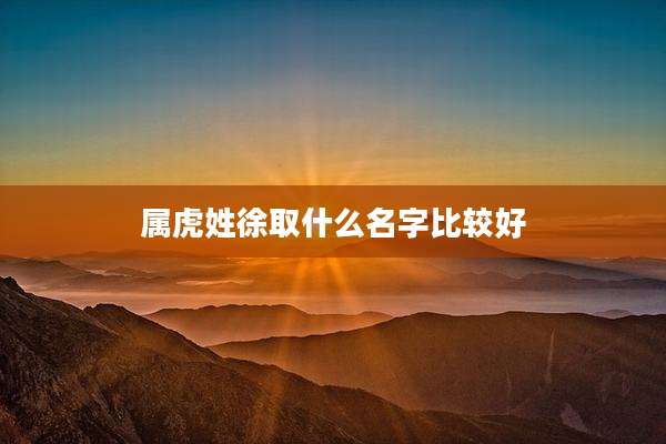 属虎姓徐取什么名字比较好