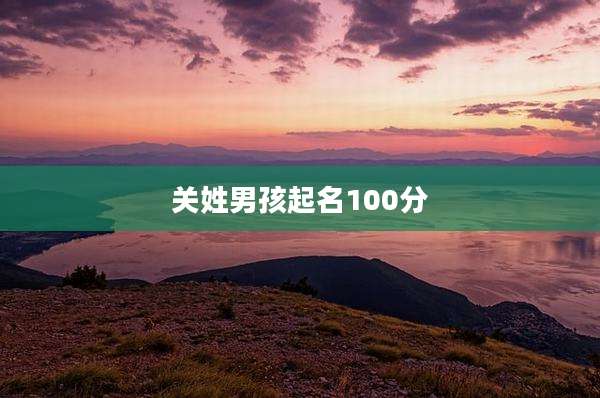 关姓男孩起名100分