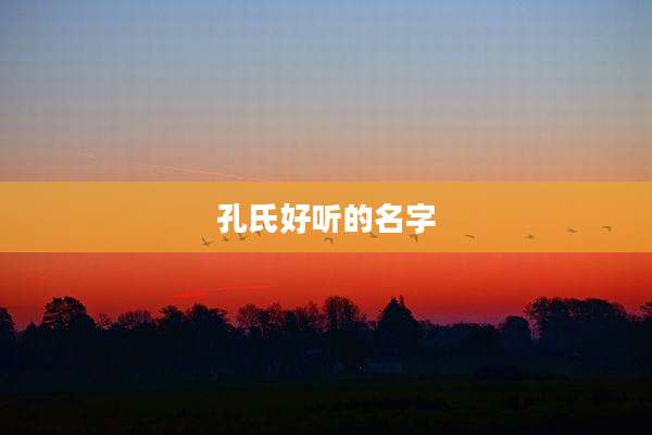 孔氏好听的名字