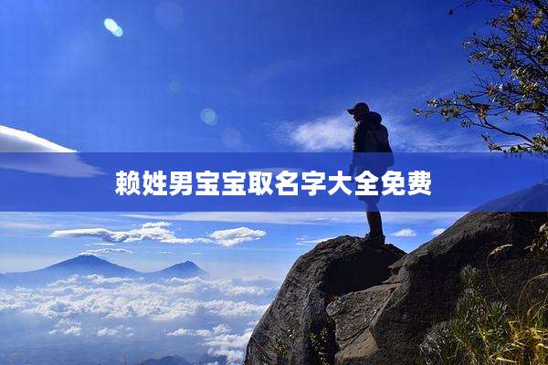 赖姓男宝宝取名字大全免费