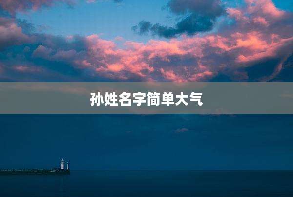 孙姓名字简单大气